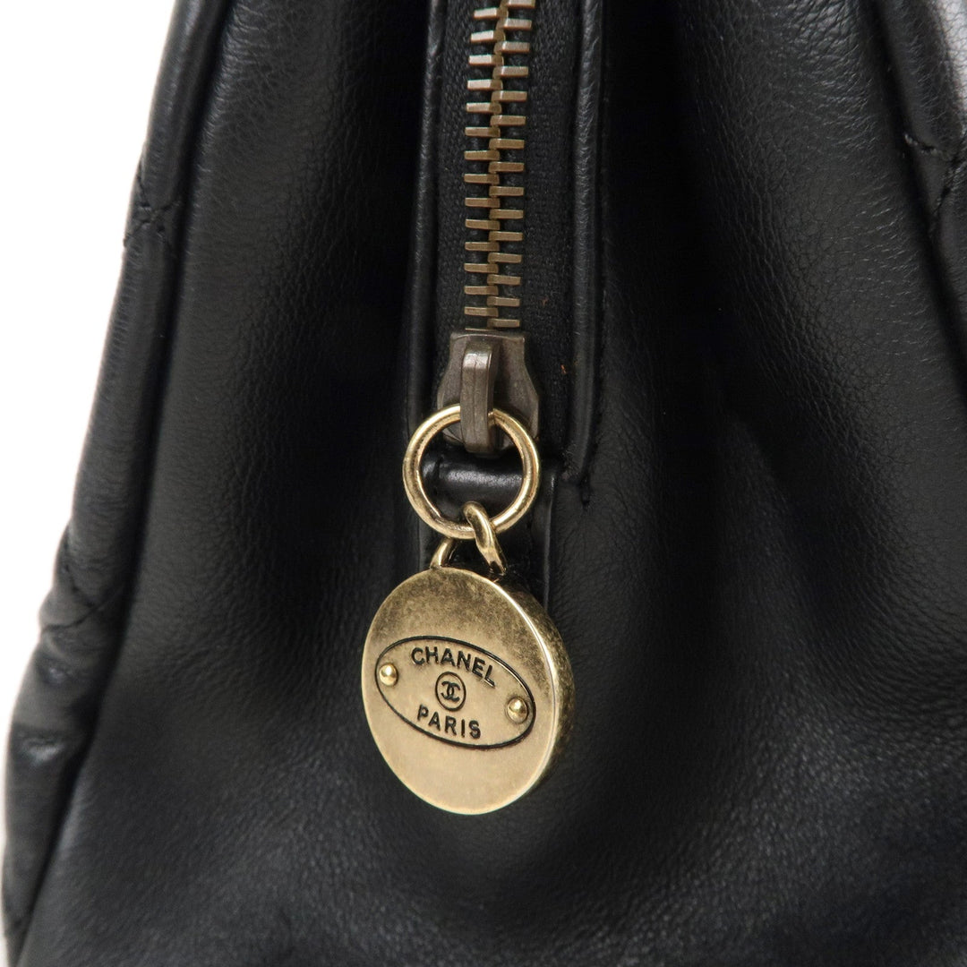 Top Quality Chanel Matelasse Lamb Skin Chain Shoulder Bag Black Bags Glimer Gold