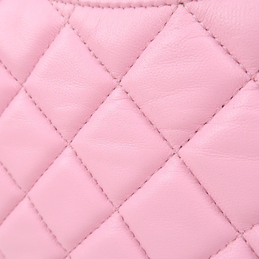 Auth CHANEL Matelasse Lamb Skin Small Hobo Shoulder Bag Pink AS3917 Used F/S