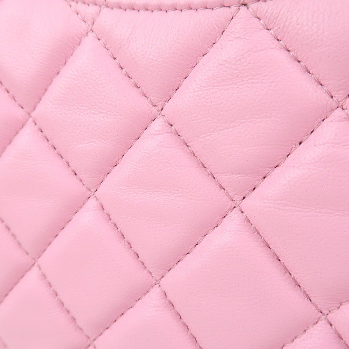 Auth CHANEL Matelasse Lamb Skin Small Hobo Shoulder Bag Pink AS3917 Used F/S