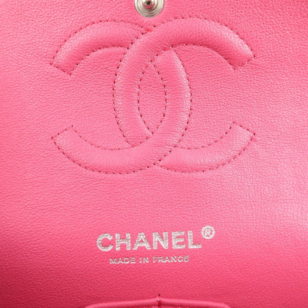 Top Quality Chanel Matelasse 25 Tweed Leather Chain W Flap Shoulder Bag Pink