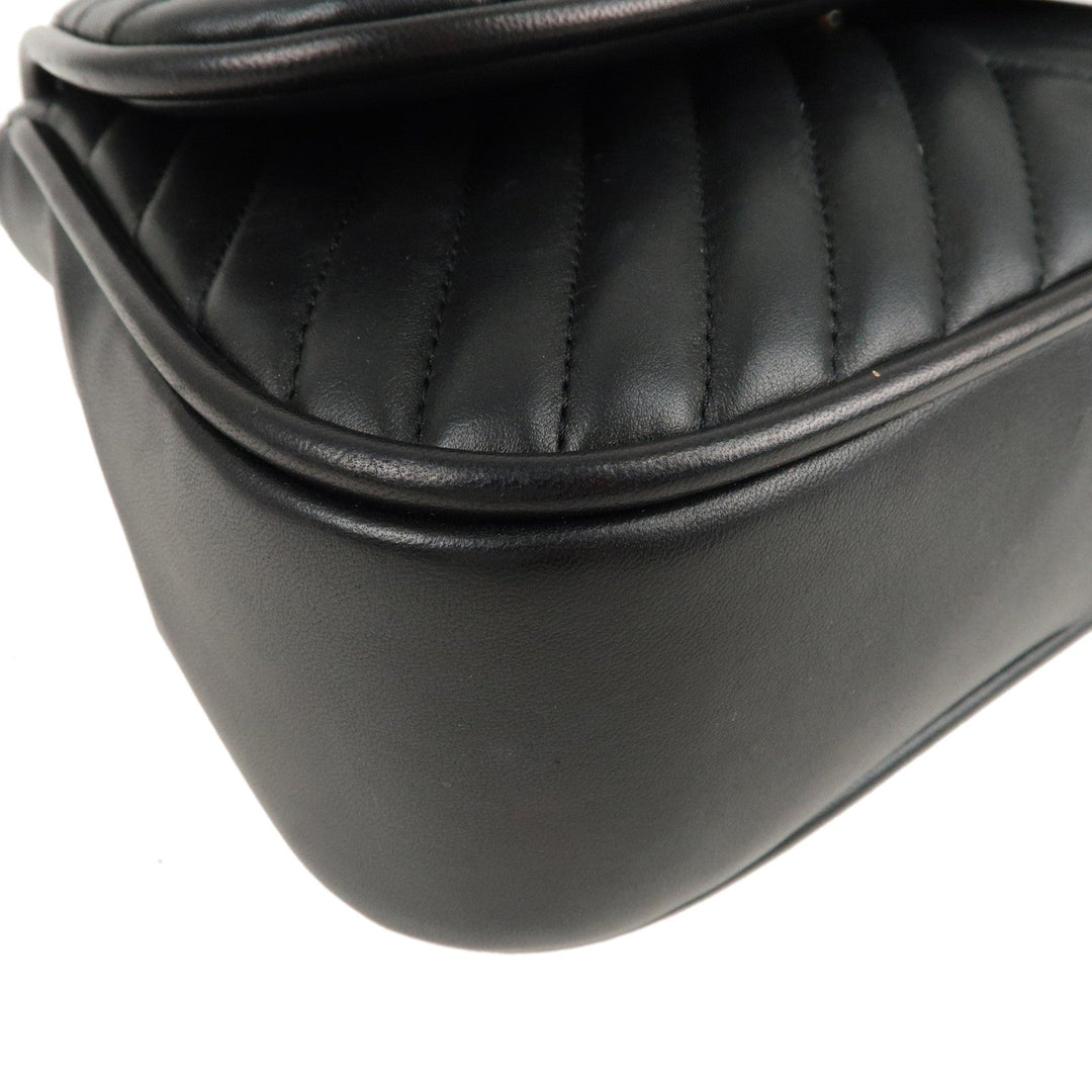 Top Quality Chanel Chevron Lamb Skin 2WAY Chain Shoulder Bag Black A98792