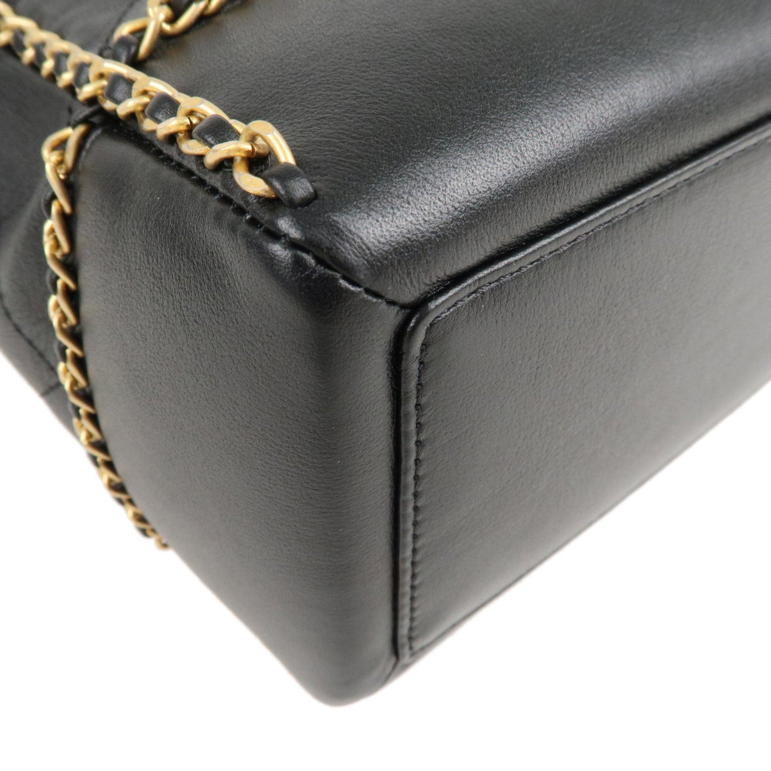 Top Quality Chanel Matelasse Lamb Skin Chain Around Tote Bag Black AS2739