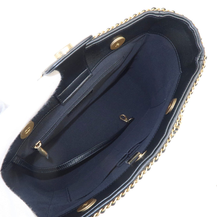Top Quality Chanel Matelasse Lamb Skin Chain Around Tote Bag Black AS2739