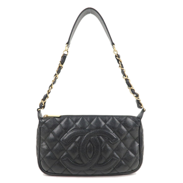 Top Quality Chanel Matelasse Caviar Skin Chain Shoulder Bag Black A22476