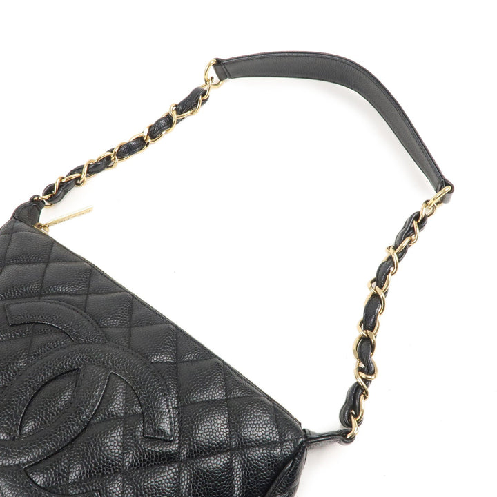 Top Quality Chanel Matelasse Caviar Skin Chain Shoulder Bag Black A22476