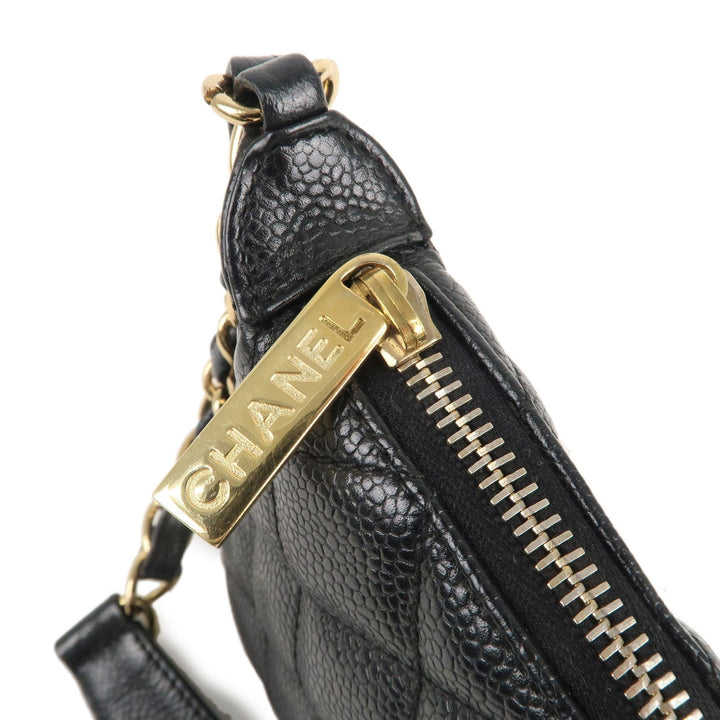 Top Quality Chanel Matelasse Caviar Skin Chain Shoulder Bag Black A22476