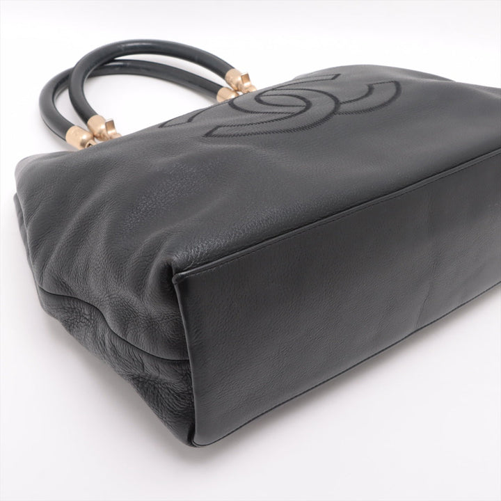 Top Quality Chanel Coco Caviar S Tote Bag Black Gold  8th