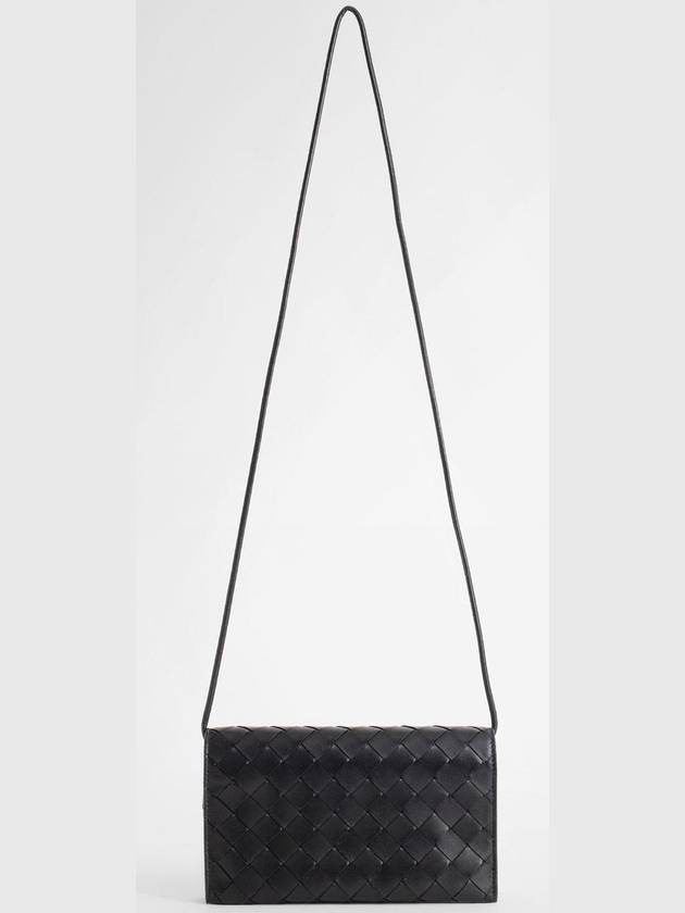 Bottega veneta Intrecciato Strap Long Wallet Black