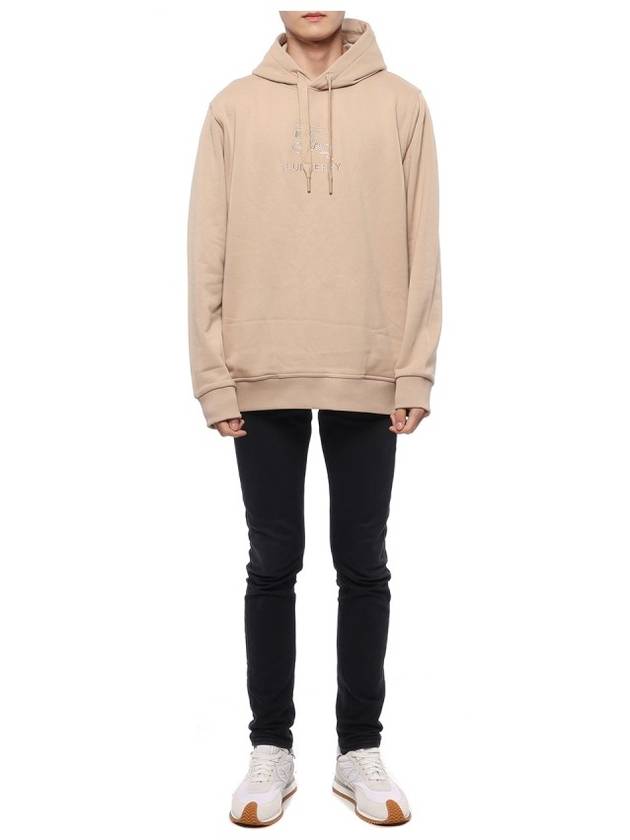 Burberry Embroidered EKD Cotton Hoodie Beige
