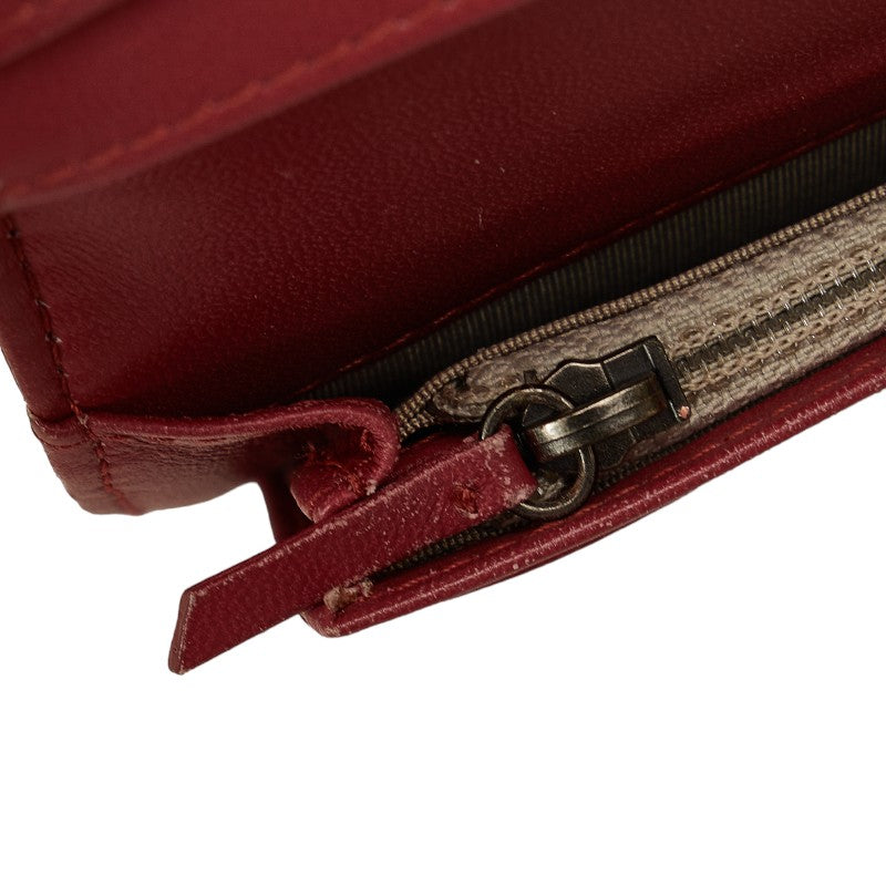 Top Quality Chanel Long Wallet Leather Wine Red