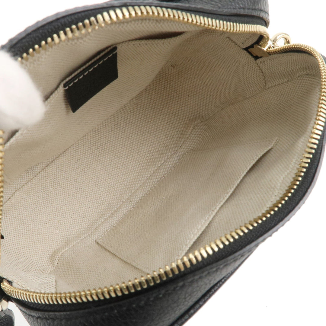 GUCCI SOHO Small Disco Leather Shoulder Bag Black 308364