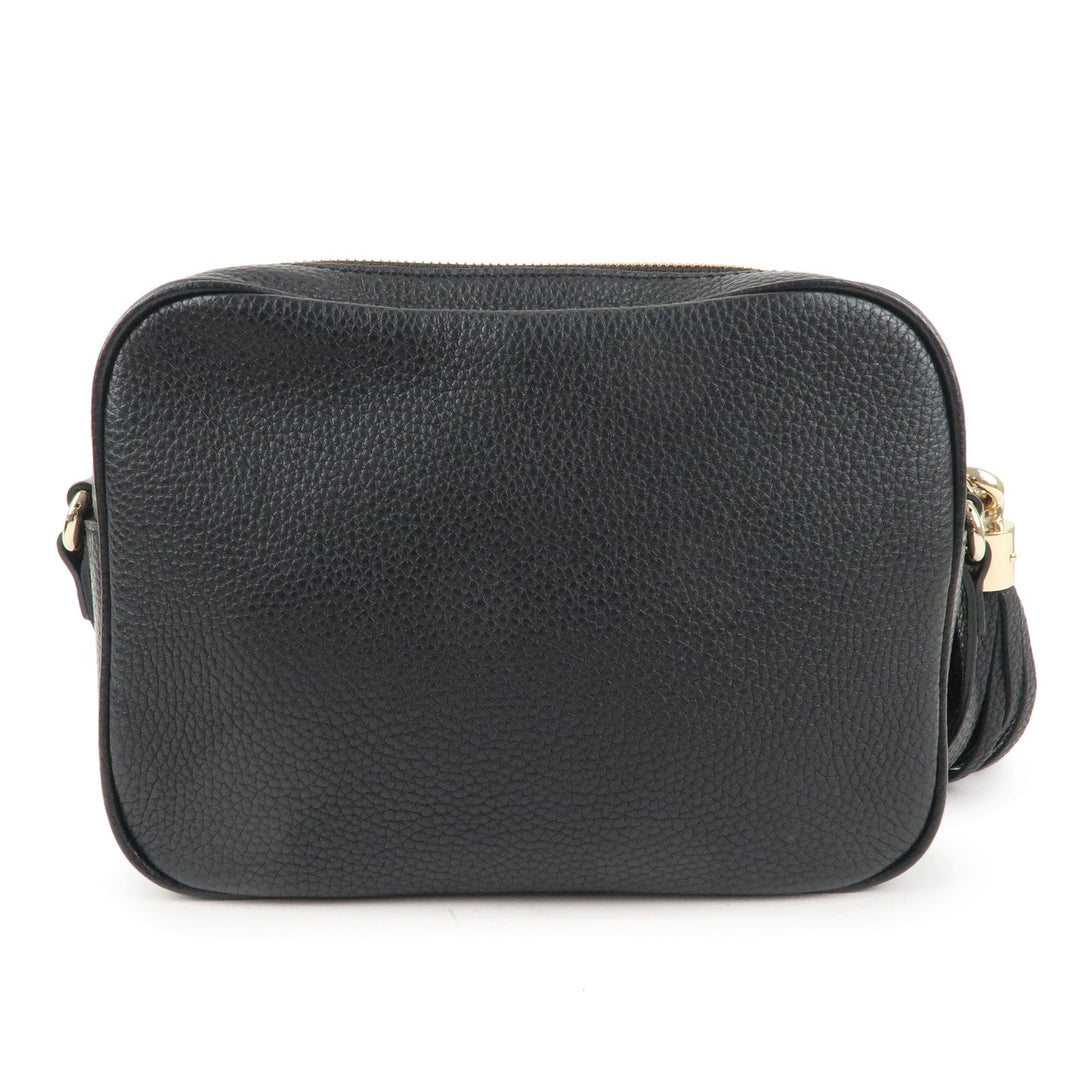 GUCCI SOHO Small Disco Leather Shoulder Bag Black 308364