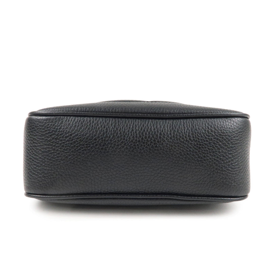 GUCCI SOHO Small Disco Leather Shoulder Bag Black 308364