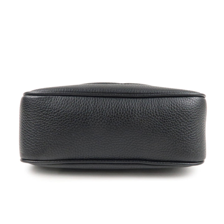 GUCCI SOHO Small Disco Leather Shoulder Bag Black 308364