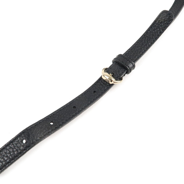 GUCCI SOHO Small Disco Leather Shoulder Bag Black 308364
