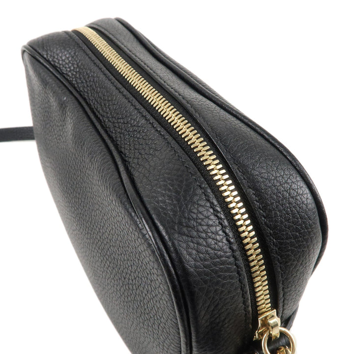 GUCCI SOHO Small Disco Leather Shoulder Bag Black 308364