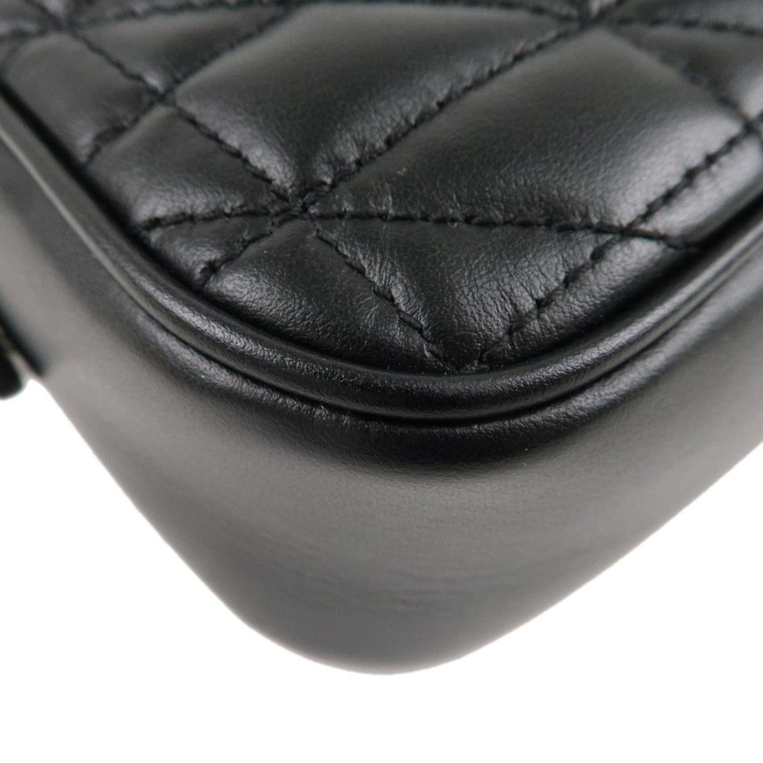 GUCCI GG Marmont Leather Chain Shoulder Bag Crossbody Black 447632
