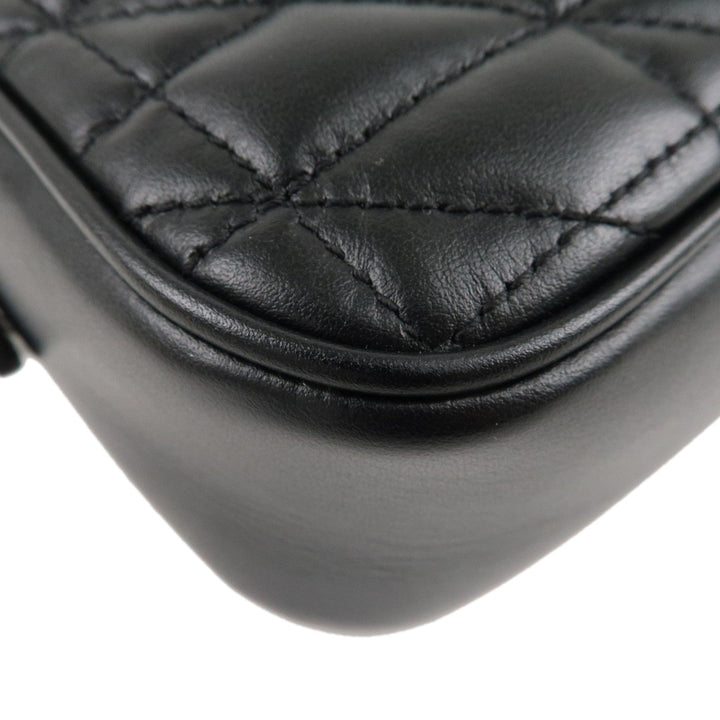 GUCCI GG Marmont Leather Chain Shoulder Bag Crossbody Black 447632