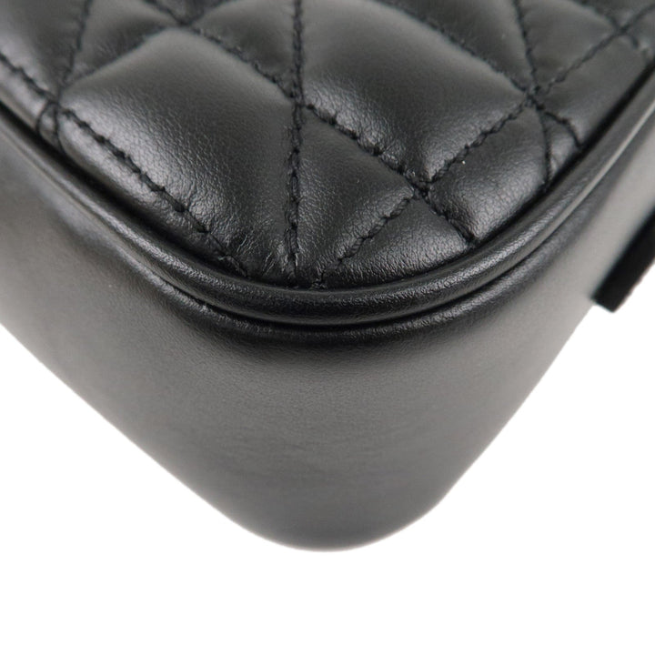 GUCCI GG Marmont Leather Chain Shoulder Bag Crossbody Black 447632