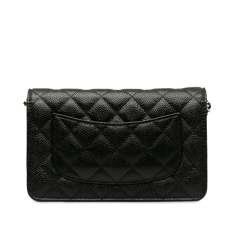 Top Quality Chanel Matrases Coco  Chain Shoulder Wallet Black Caviar S  CHANEL