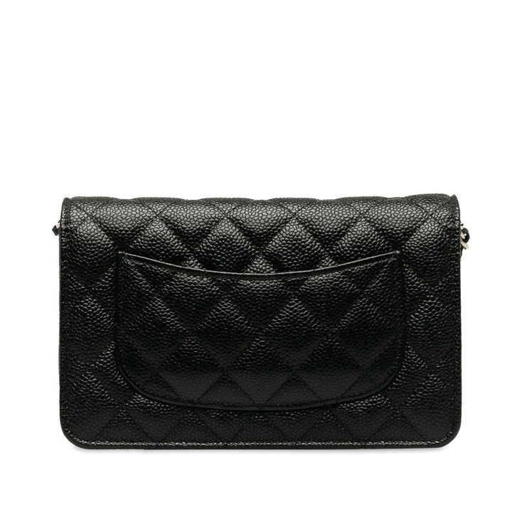 Top Quality Chanel Matrases Coco  Chain Shoulder Wallet Black Caviar S  CHANEL