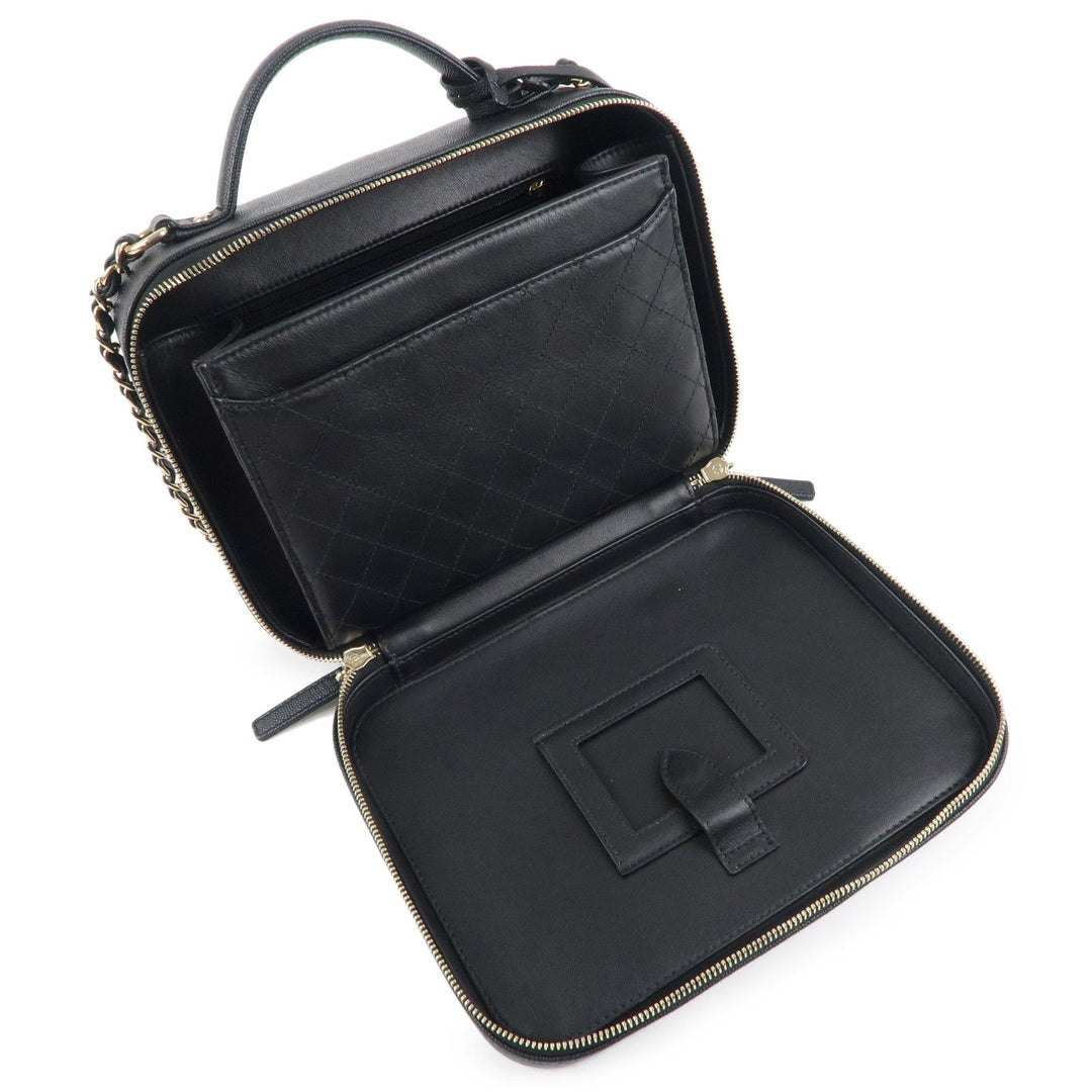 Top Quality Chanel CC Filigree Matelasse Caviar Skin Shoulder Bag Black A93344