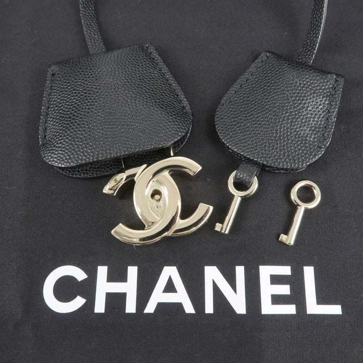 Top Quality Chanel CC Filigree Matelasse Caviar Skin Shoulder Bag Black A93344