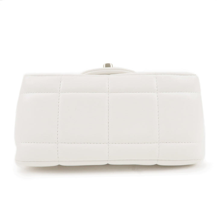 Top Quality Chanel Chocolate Bar Mini Matelasse Lamb Skin Shoulder Bag White