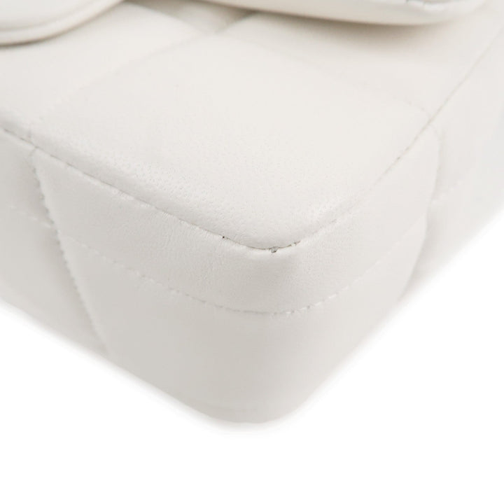 Top Quality Chanel Chocolate Bar Mini Matelasse Lamb Skin Shoulder Bag White