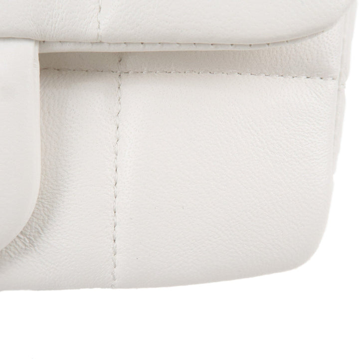 Top Quality Chanel Chocolate Bar Mini Matelasse Lamb Skin Shoulder Bag White