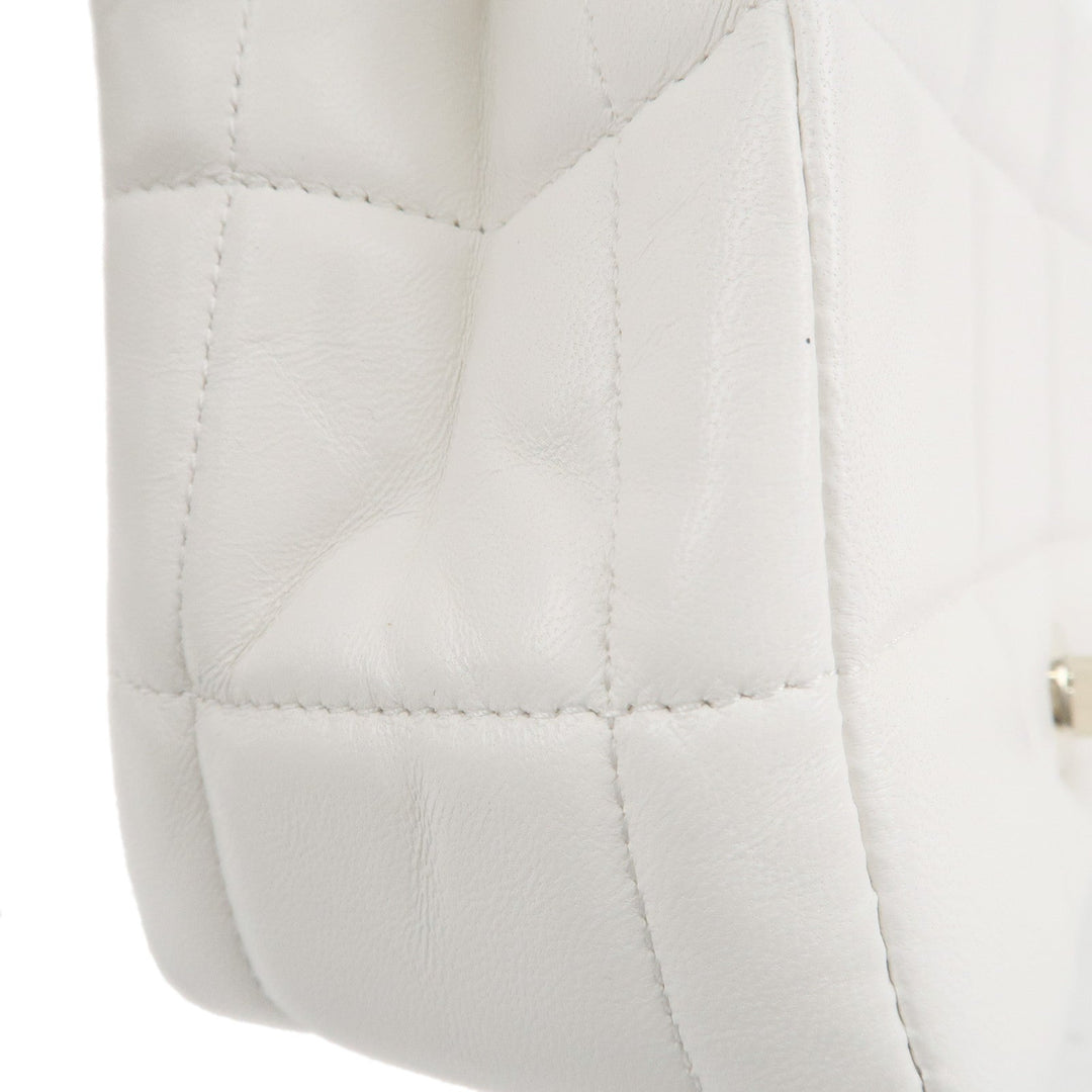 Top Quality Chanel Chocolate Bar Mini Matelasse Lamb Skin Shoulder Bag White