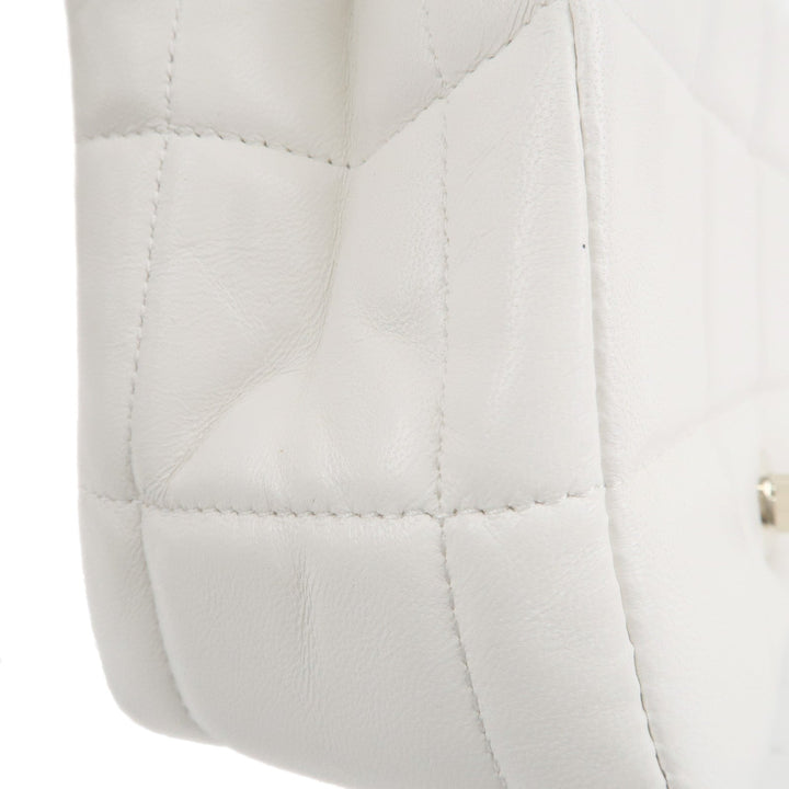 Top Quality Chanel Chocolate Bar Mini Matelasse Lamb Skin Shoulder Bag White