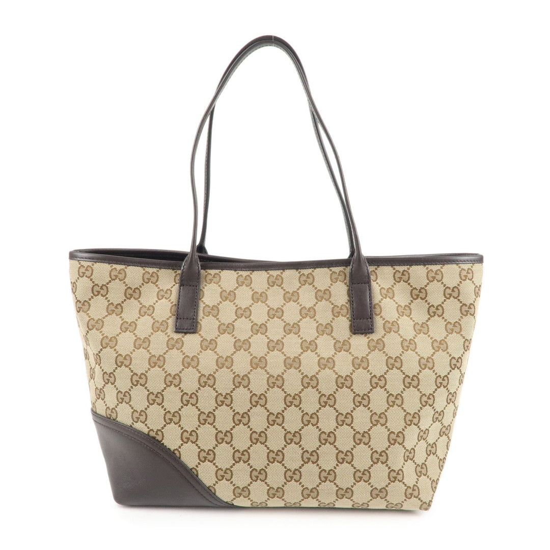 GUCCI Abbey GG Canvas Leather Tote Bag Beige Brown 169946