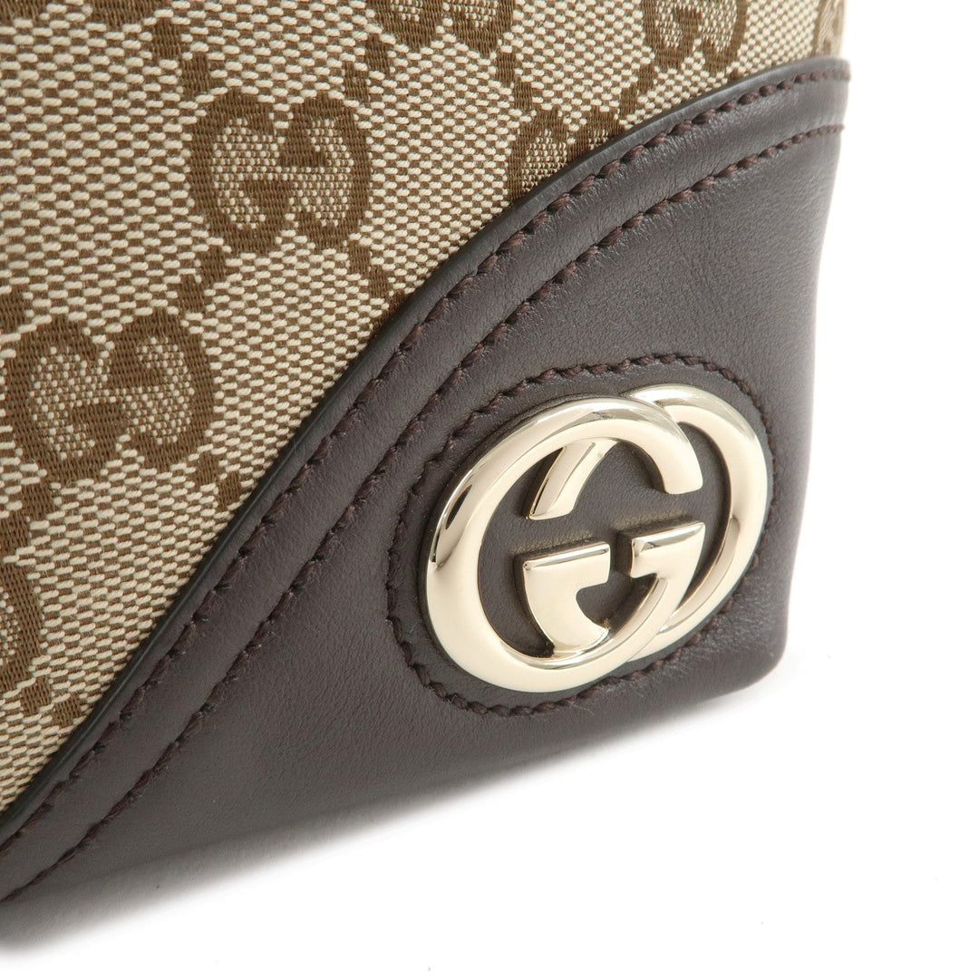 GUCCI Abbey GG Canvas Leather Tote Bag Beige Brown 169946