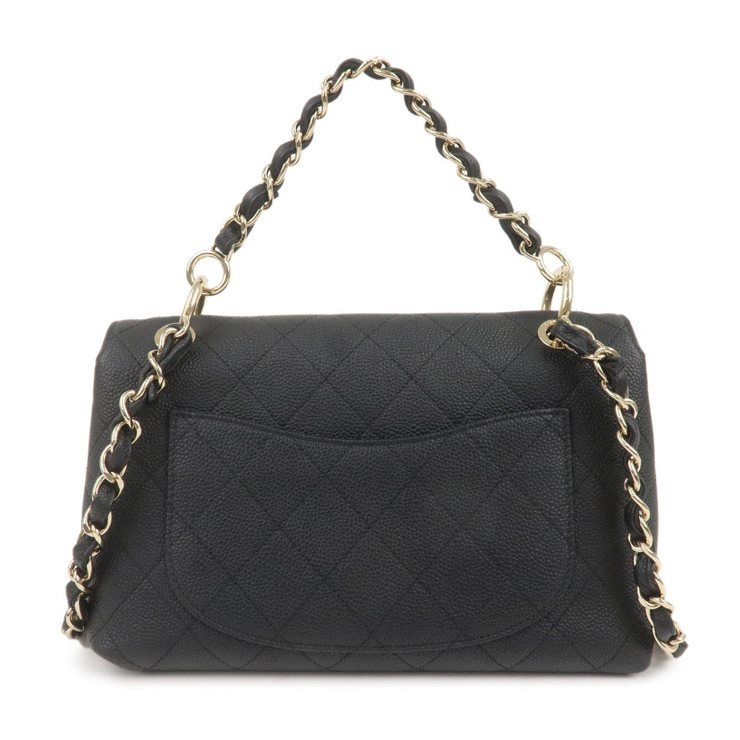 Top Quality Chanel Matelasse Caviar Skin 2Way Chain Shoulder Bag Black