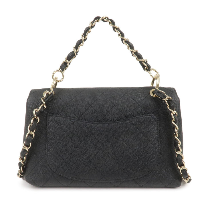 Top Quality Chanel Matelasse Caviar Skin 2Way Chain Shoulder Bag Black