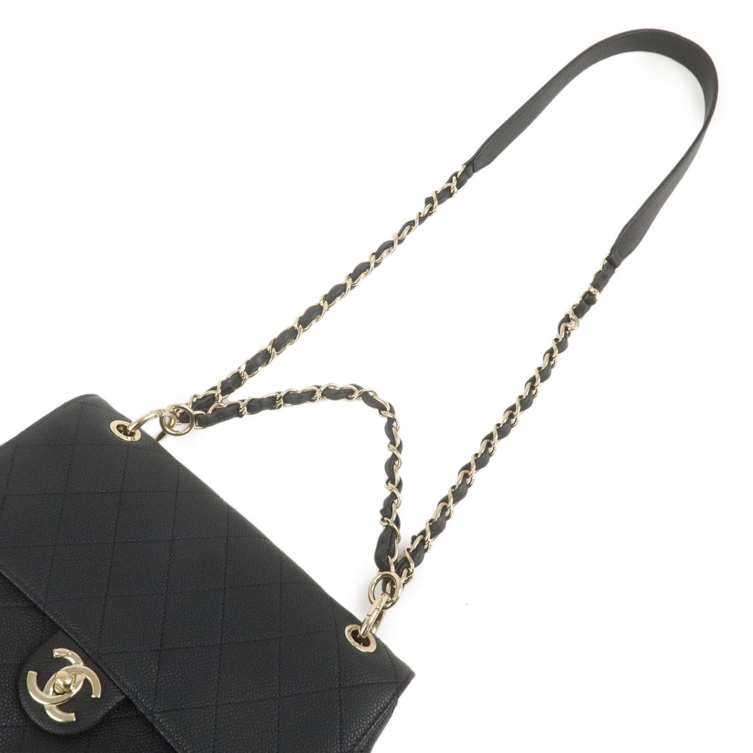 Top Quality Chanel Matelasse Caviar Skin 2Way Chain Shoulder Bag Black