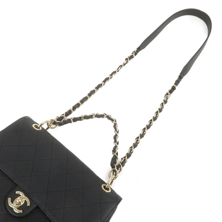 Top Quality Chanel Matelasse Caviar Skin 2Way Chain Shoulder Bag Black