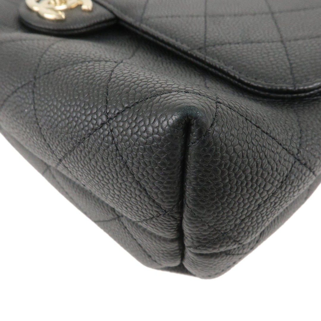 Top Quality Chanel Matelasse Caviar Skin 2Way Chain Shoulder Bag Black