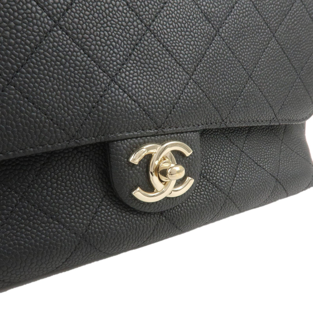 Top Quality Chanel Matelasse Caviar Skin 2Way Chain Shoulder Bag Black