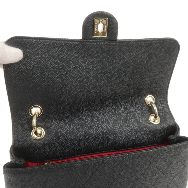 Top Quality Chanel Matelasse Caviar Skin 2Way Chain Shoulder Bag Black