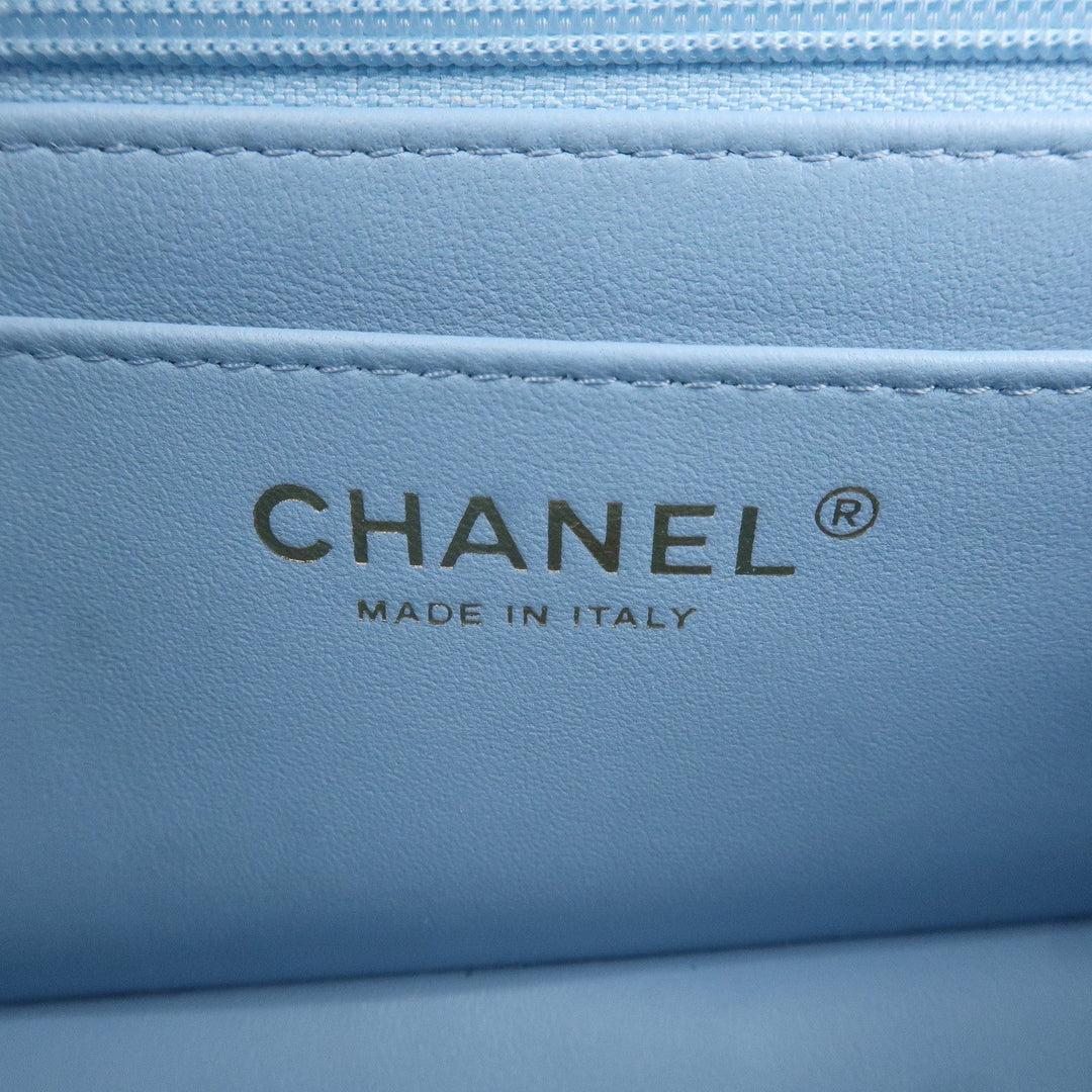 Top Quality Chanel Mini Matelasse Lamb Skin Chain Shoulder Bag Blue A69900
