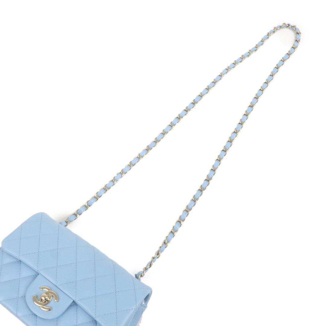 Top Quality Chanel Mini Matelasse Lamb Skin Chain Shoulder Bag Blue A69900