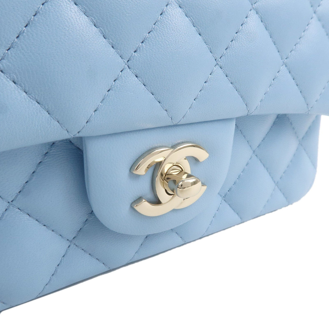 Top Quality Chanel Mini Matelasse Lamb Skin Chain Shoulder Bag Blue A69900