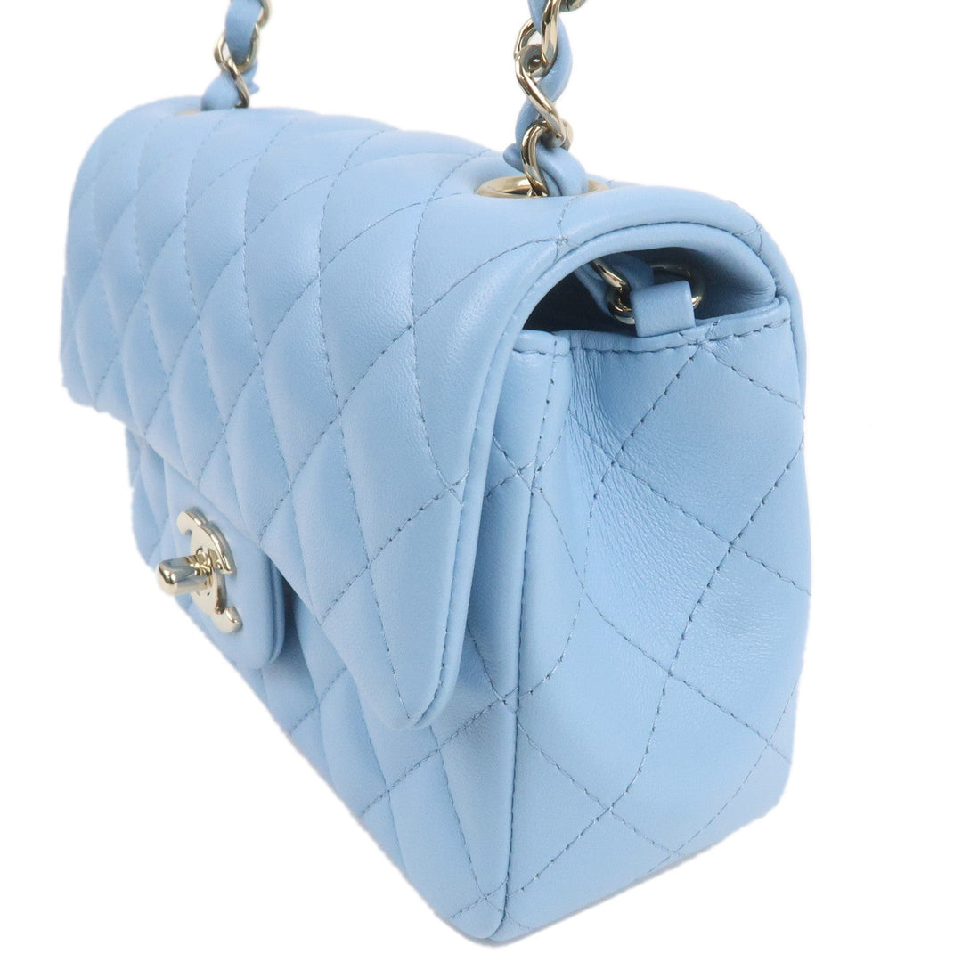 Top Quality Chanel Mini Matelasse Lamb Skin Chain Shoulder Bag Blue A69900