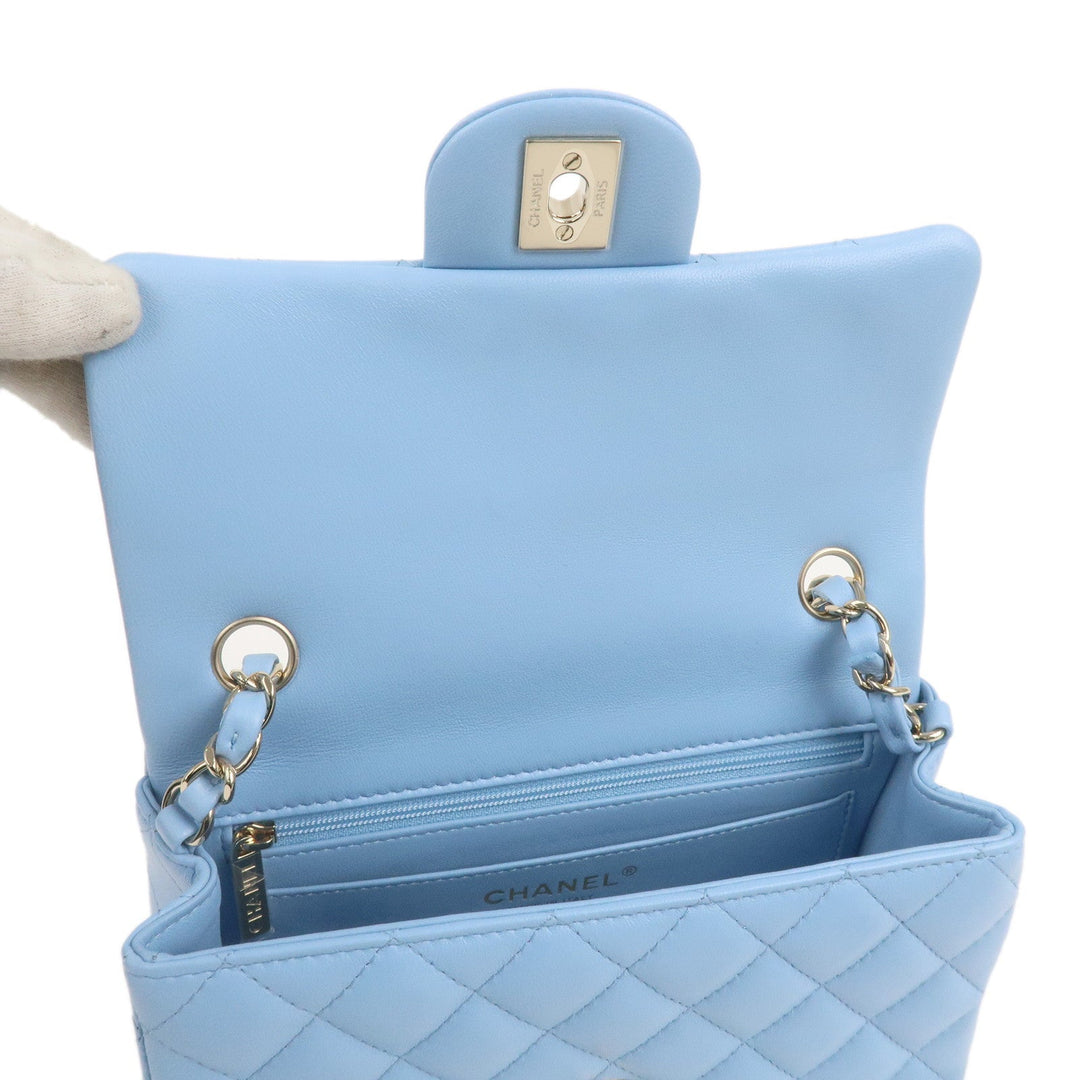 Top Quality Chanel Mini Matelasse Lamb Skin Chain Shoulder Bag Blue A69900