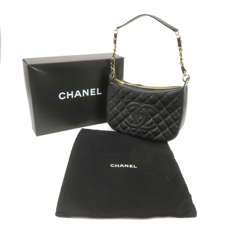 Top Quality Chanel Matelasse Caviar Skin Chain Shoulder Bag Black A20993