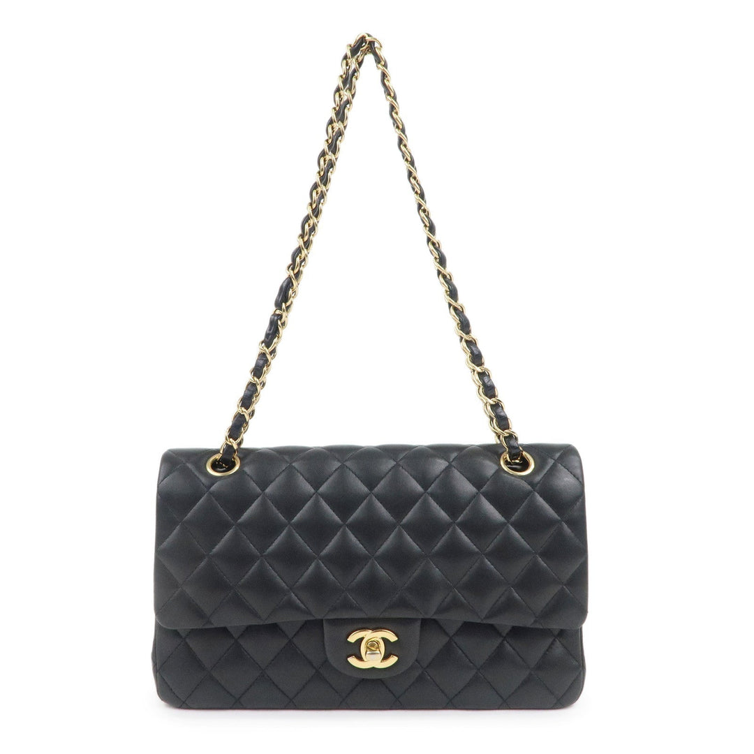 Top Quality Chanel Lamb Skin Matelasse 25 Double Flap Bag Black A01112