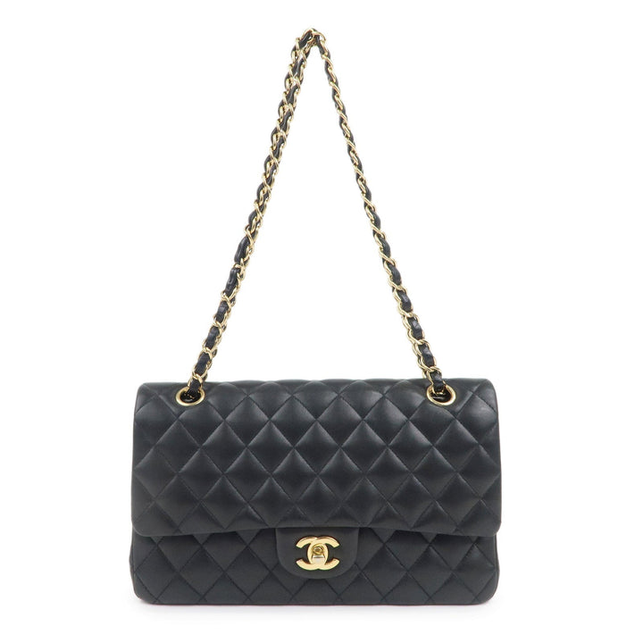 Top Quality Chanel Lamb Skin Matelasse 25 Double Flap Bag Black A01112