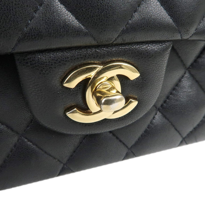 Top Quality Chanel Lamb Skin Matelasse 25 Double Flap Bag Black A01112